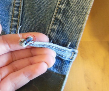 How to fix a torn belt loop on Jeans 